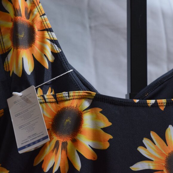 NWT Summer Mae One Piece Swim Dress, Sunflowers, Size 4XL - Picture 7 of 10